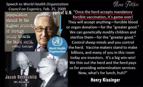 mage Henry Kissinger and Jacob Rothschild at WHO in 2009