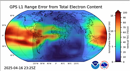 image GPS L1 Range Error from Total Electron Content