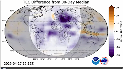 image TEC difference from 30 day median