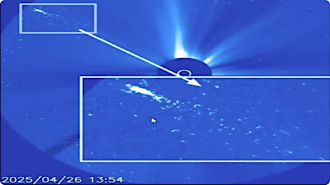 image Nibiru seen on SOHO c3 on April 26th, 2025