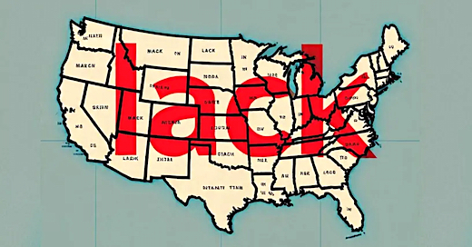 image LACK over the United States