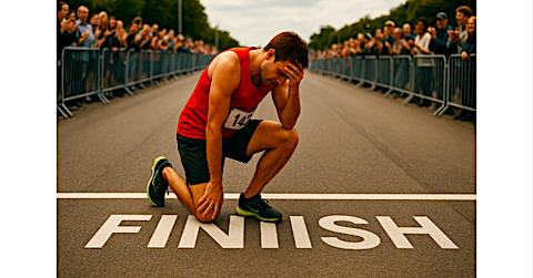 image One foot from the finish line.