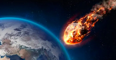 image Earth with approaching Meteor