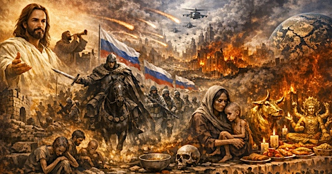 image Russian Troops, Famine in the West.