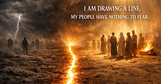 image I am drawing a line between My people and the wicked